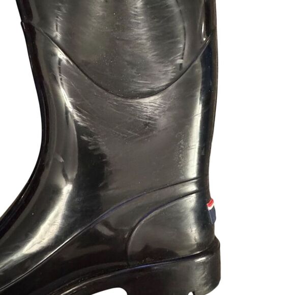 Tommy Hilfiger Women's Rain Boots Size 8 Black Pull-On Anti-Slip Soles - Picture 9 of 12
